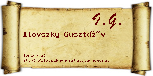 Ilovszky Gusztáv névjegykártya